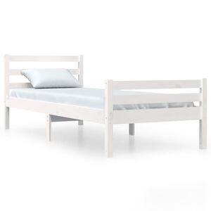 vidaXL Cadre de lit sans matelas blanc bois massif 100x200 cm
