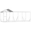 vidaXL Chenil d'ext&eacute;rieur pour chiens avec toit argent&eacute; 6x2x2,5 m