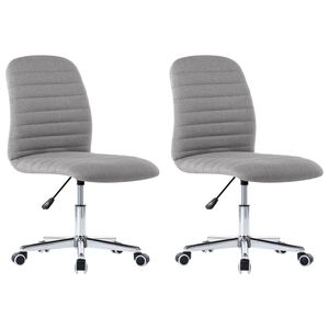 vidaXL Chaises &agrave; manger lot de 2 gris clair tissu