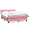 vidaXL Sommier &agrave; lattes de lit avec matelas rose 140x220 cm velours