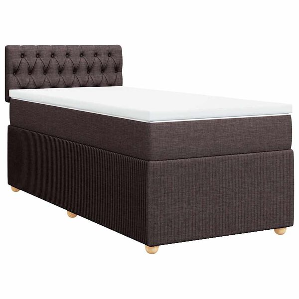 vidaXL Sommier &agrave; lattes de lit avec matelas Marron fonc&eacute; 90x200 cm