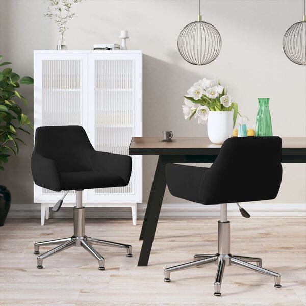 vidaXL Chaises pivotantes &agrave; manger lot de 2 Noir Velours