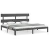 vidaXL Cadre de lit sans matelas gris 200x200 cm bois massif de pin