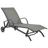 vidaXL Chaise longue Acier et textil&egrave;ne