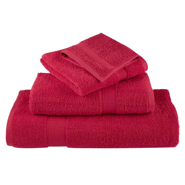 vidaXL Serviettes de sauna de qualit&eacute; sup&eacute;rieure SOLUND 4 pcs rouge