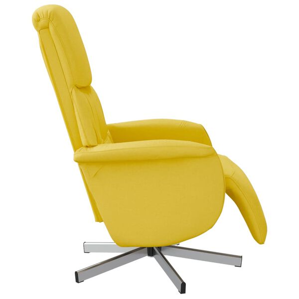 vidaXL Fauteuil inclinable avec repose-pieds jaune clair tissu