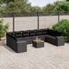 vidaXL Salon de jardin 11 pcs avec coussins noir r&eacute;sine tress&eacute;e