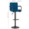 vidaXL Tabourets de bar lot de 2 bleu velours