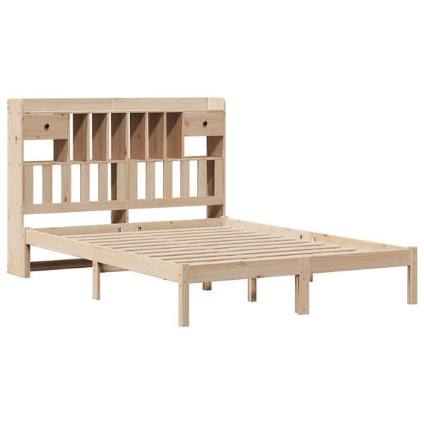 vidaXL Lit biblioth&egrave;que sans matelas 160x200 cm bois massif de pin