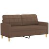vidaXL Canap&eacute; 2 places avec oreillers d&eacute;coratifs marron 140 cm tissu