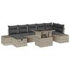 vidaXL Ensemble de canap&eacute; de jardin 8 pc Gris clair polyrotin