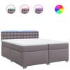 vidaXL Sommier &agrave; lattes de lit avec matelas Gris 200x200 cm Similicuir