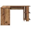 vidaXL Bureau d'angle avec &eacute;tag&egrave;re Bois Ancien 140 x 113,5 x 75 cm