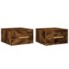 vidaXL Tables de chevet murales 2 pcs ch&ecirc;ne fum&eacute; 35x35x20 cm