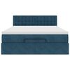 vidaXL Cadre de lit ottoman avec matelas bleu fonc&eacute; 140x190 cm velours