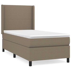 vidaXL Sommier &agrave; lattes de lit avec matelas Taupe 80x200 cm Tissu
