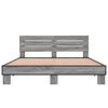 vidaXL Cadre de lit sans matelas sonoma gris 150x200 cm