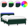 vidaXL Sommier &agrave; lattes de lit et matelas et LED vert fonc&eacute; 160x210cm velours