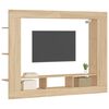 vidaXL Meuble TV ch&ecirc;ne sonoma 152x22x113 cm bois d'ing&eacute;nierie