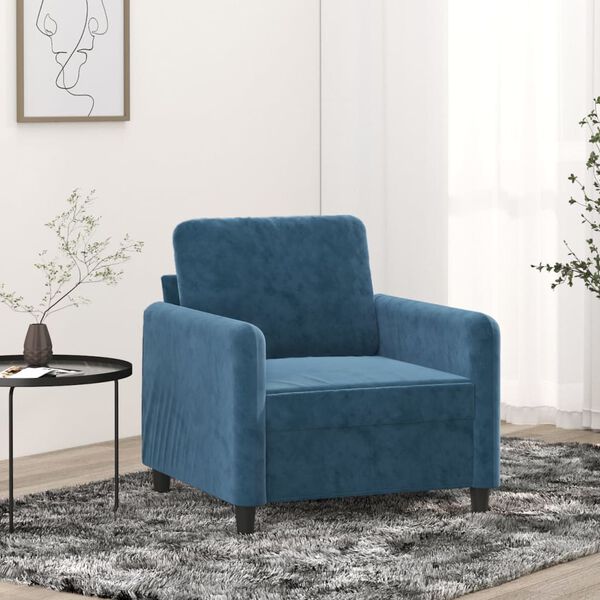 vidaXL Fauteuil Bleu 60 cm Velours