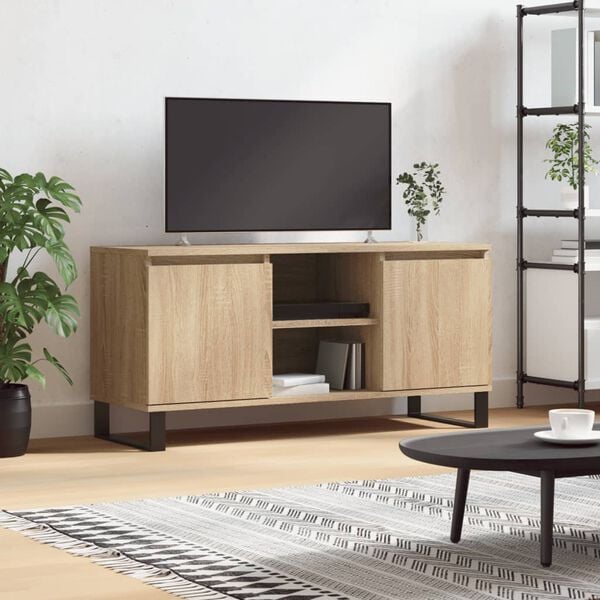 vidaXL Meuble TV chêne sonoma 104x35x50 cm bois d'ingénierie