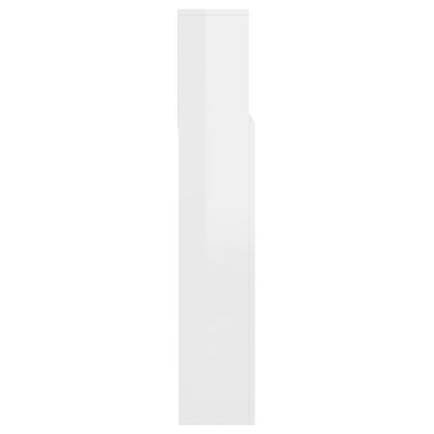 vidaXL Armoire de tête de lit Blanc brillant 140x19x103,5 cm