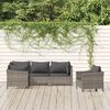 vidaXL Salon de jardin 5 pcs avec coussins Gris Résine tressée