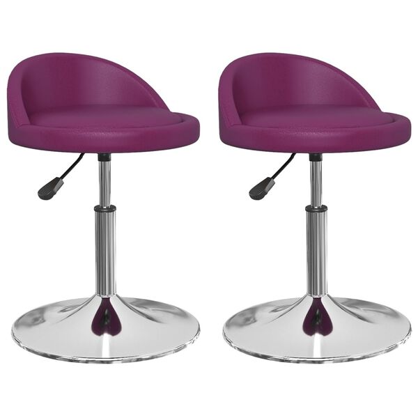 vidaXL Chaises &agrave; manger pivotantes lot de 2 violet similicuir