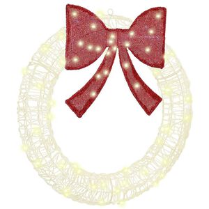 vidaXL Couronne avec 60 LED Blanc chaud 75 cm Acrylique