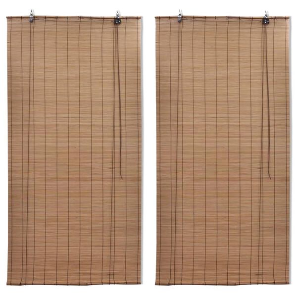 vidaXL Stores roulants en bambou 2 pcs Marron 120x220 cm