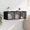 vidaXL Armoire murale avec portes en verre noir 102x37x35 cm