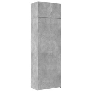 vidaXL Armoire de rangement gris b&eacute;ton 70x42,5x225cm bois d'ing&eacute;nierie