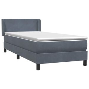 vidaXL Sommier &agrave; lattes de lit et matelas gris fonc&eacute; 90x220 cm velours