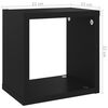 vidaXL Étagères cube murales 4 pcs Noir 22x15x22 cm