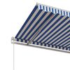 vidaXL Auvent r&eacute;tractable automatique 500x350 cm Bleu et blanc