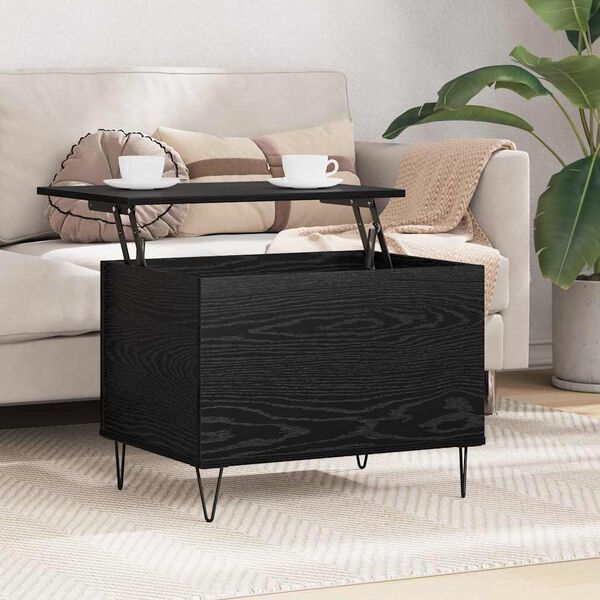 vidaXL Table basse Ch&ecirc;ne noir 60 x 44,5 x 45 cm Bois d'ing&eacute;nierie