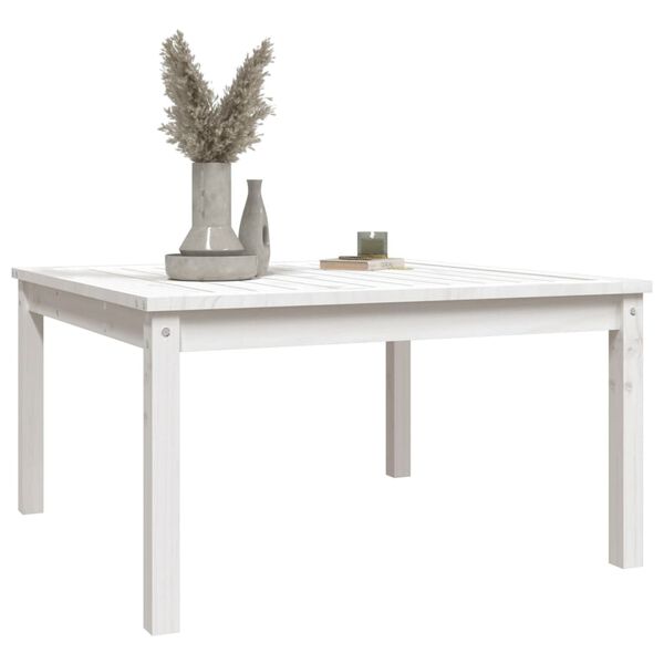 vidaXL Table de jardin blanc 82,5x82,5x45 cm bois massif de pin