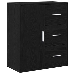 vidaXL Buffet avec tiroir Ch&ecirc;ne noir 60 x 31 x 70 cm Bois d'ing&eacute;nierie