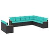 vidaXL Salon de jardin 10 pcs avec coussins noir r&eacute;sine tress&eacute;e