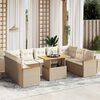 vidaXL Salon de jardin avec coussins 10 pcs beige r&eacute;sine tress&eacute;e