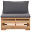 vidaXL Salon de jardin 4 pcs avec coussins Bois de teck solide