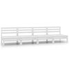 vidaXL Canap&eacute;s centraux de jardin 4 pcs Blanc Bois de pin massif