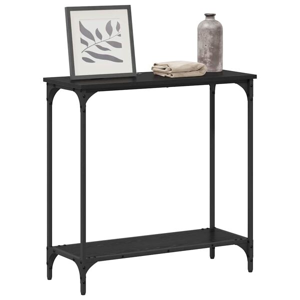 vidaXL Table console Ch&ecirc;ne noir 75 x 30.5 x 75 cm Bois d'ing&eacute;nierie