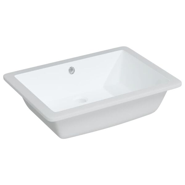 vidaXL &Eacute;vier de salle de bain blanc rectangulaire c&eacute;ramique