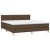 vidaXL Sommier &agrave; lattes de lit matelas et LED Marron fonc&eacute; 160x200 cm