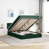 vidaXL Cadre de lit ottoman avec matelas vert fonc&eacute; 140x200 cm velours