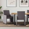 vidaXL Chaises de Salle &agrave; Manger avec Roues 2 pcs Gris 57 x 66 x 94 cm