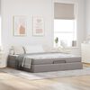 vidaXL Cadre de lit avec matelas avec matelas 2 pcs Taupe tissu