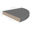 vidaXL Étagère d'angle flottante gris brillant 35x35x3,8 cm MDF