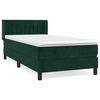 vidaXL Sommier &agrave; lattes de lit avec matelas Vert fonc&eacute; 90x200 cm